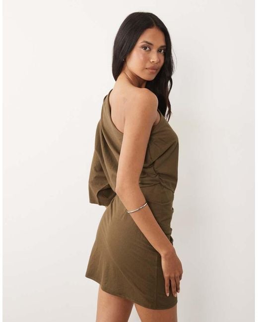 ASOS Natural Linen Look Jersey Mini Dress