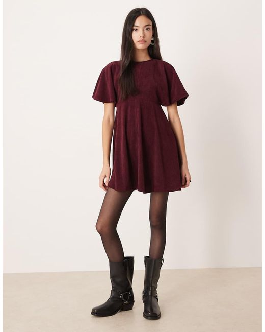 ASOS Red Cord T-shirt Mini Dress With Stitching Detail