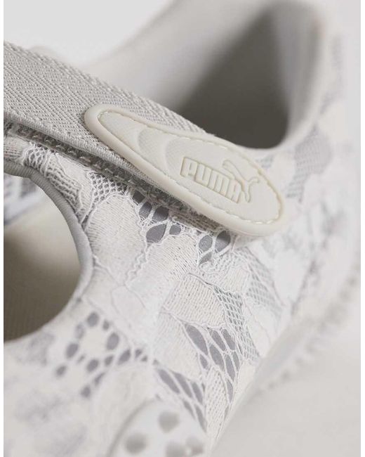 PUMA White Mostro Fey Lace Trainers