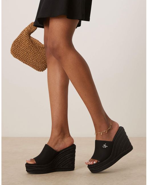 Espadrilles compensées Calvin Klein en coloris Black