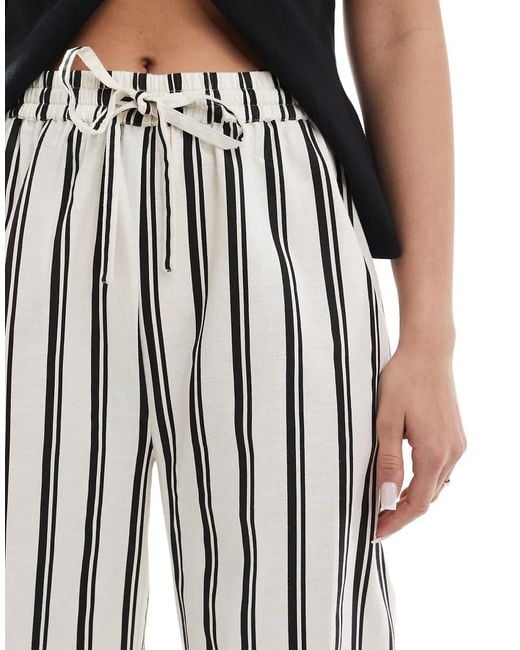 Wednesday's Girl White Stripe Wide Leg Trouser