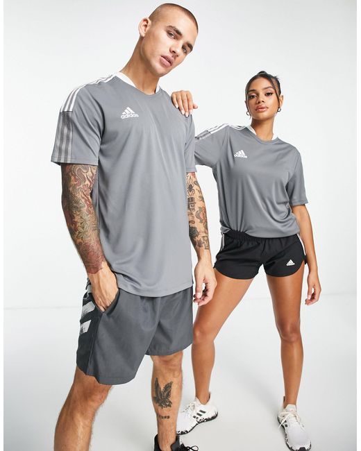 adidas Originals Adidas Soccer Tiro 21 Tshirt in Gray Lyst