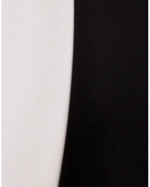 Goddiva Black Contrast Crepe Halterneck Maxi Dress With Sash