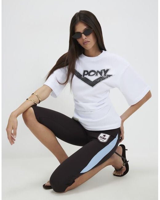 River Island White Pony Ruched Side T-Shirt