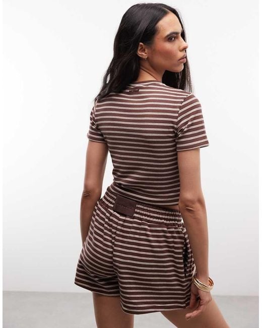 CERNUCCI Brown Crop Top