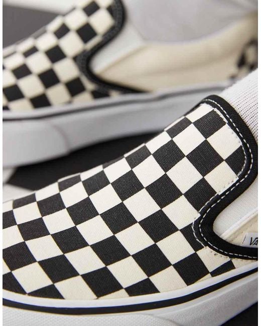 Vans White Classic Slip-on Platform Checkerboard Trainers