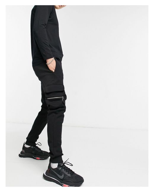 River Island Slim Cargo joggers in 