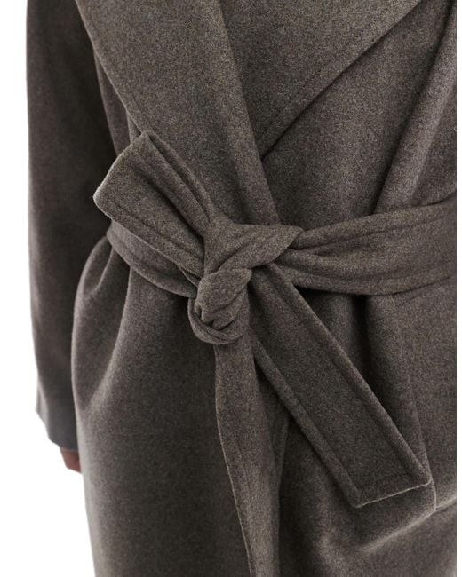 Weekday Gray Kia Wool Blend Oversized Coat With Tie Waist Detail