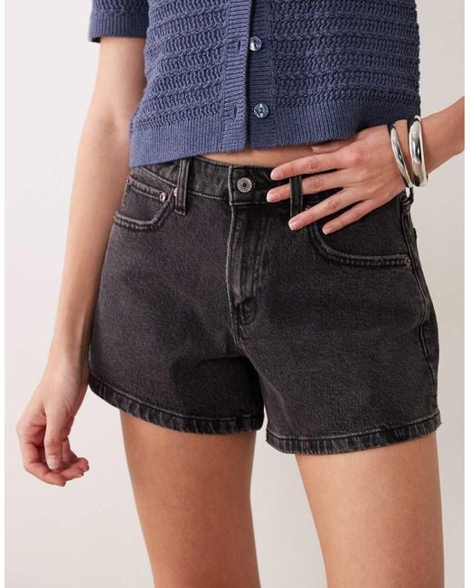 Abercrombie & Fitch Blue Curve Love High Rise Denim A-line Short