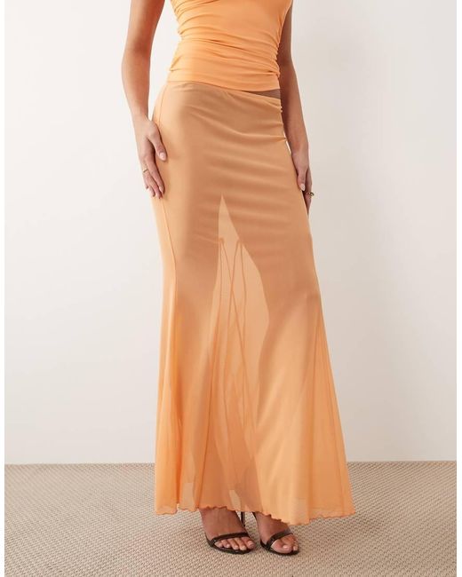 ASOS Natural Co-Ord Mesh Maxi Skirt