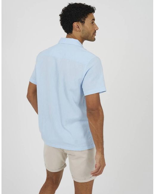 Brave Soul Blue Revere Collar Shirt for men