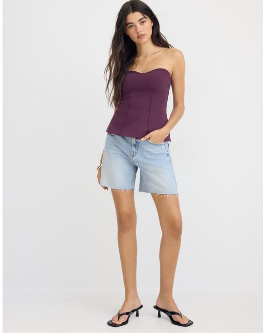 Stradivarius Blue Bandeau Sweetheart Neckline