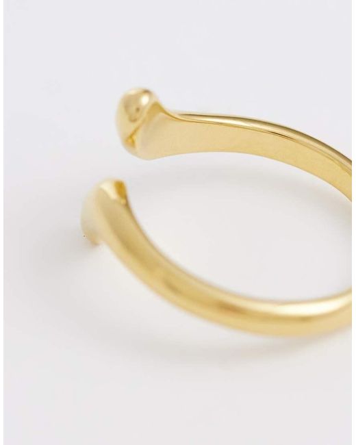 ASOS Metallic Waterproof Stainless Steel Ring With Wrap-around Design