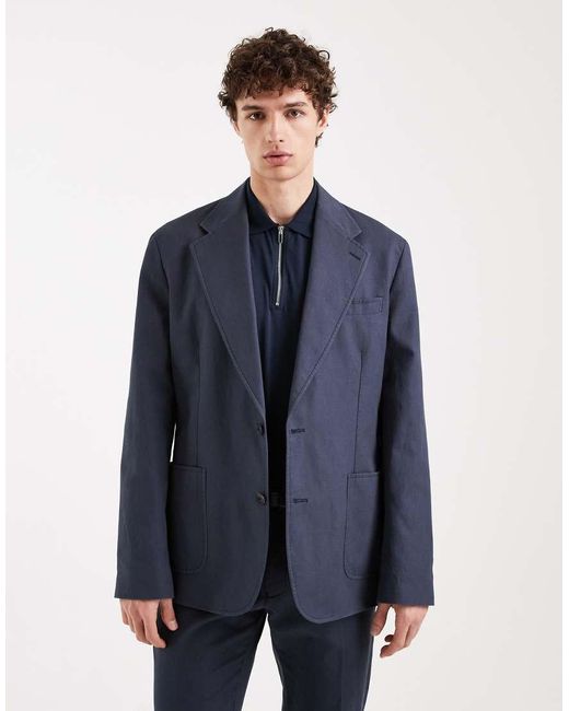 ASOS Blue Slim Suit Jacket for men