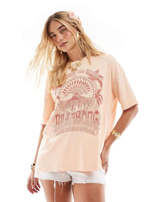 Camiseta Playera Color Melocotón Pastel Clásica De Billabong de color Pink