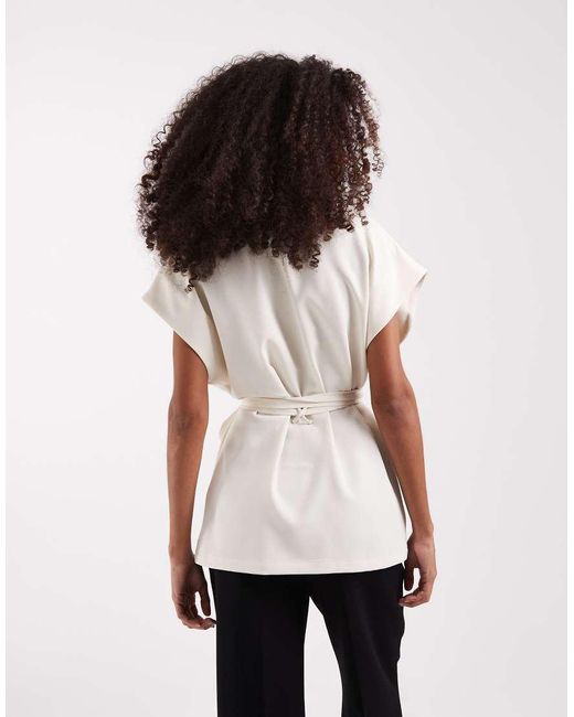 Pretty Lavish White Kimono Wrap Top