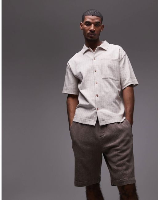 Short texturé décontracté Topman pour homme en coloris Gray