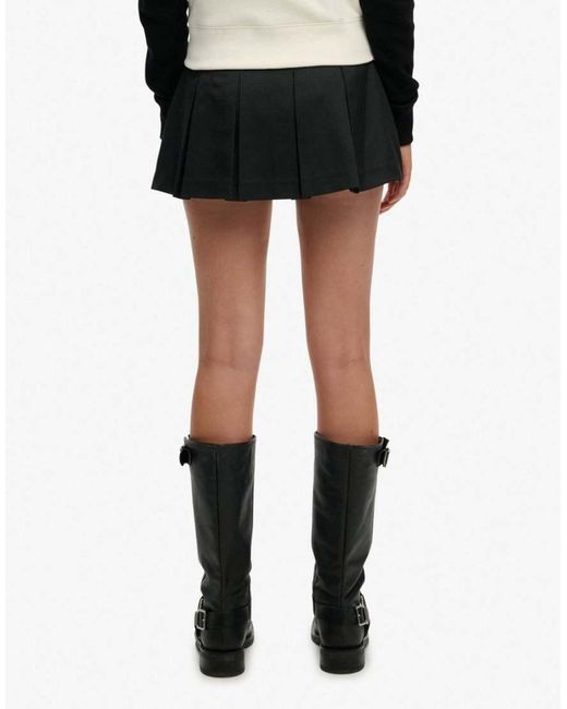 Superdry Black Mini Pleated Skort