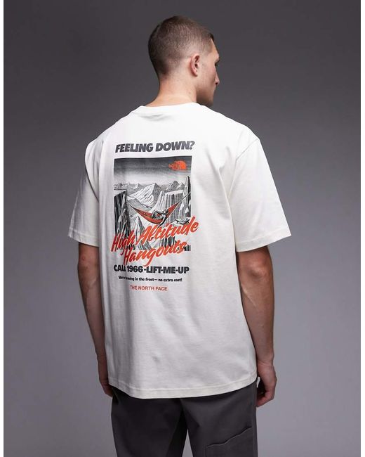 The North Face Gray Adventure Back Print Oversized T-shirt for men