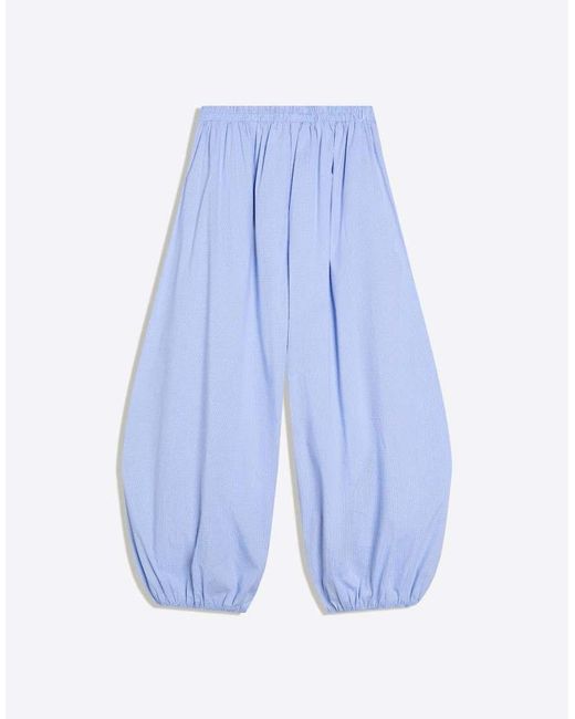 Bershka Blue Poplin Bloomer Trousers