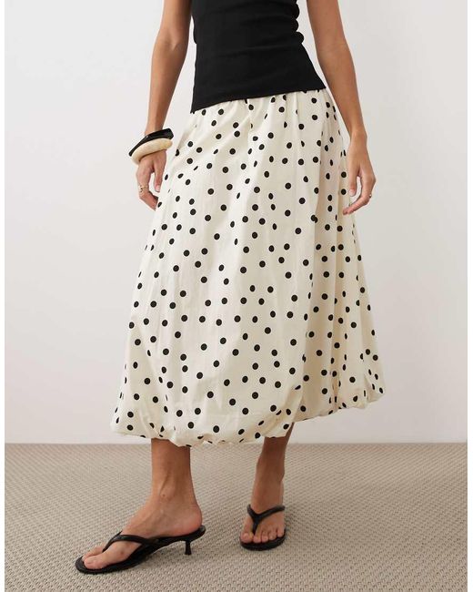 Vila Black Balloon Hem Midi Skirt