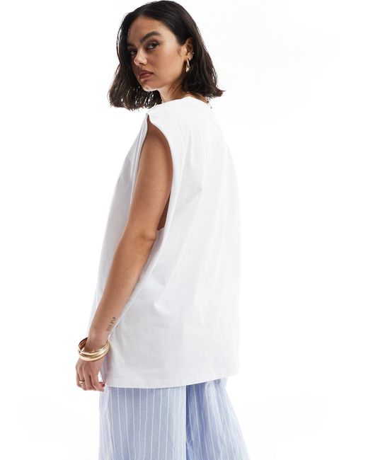 ASOS White Oversized Vest With Texas Cowboy Graphic