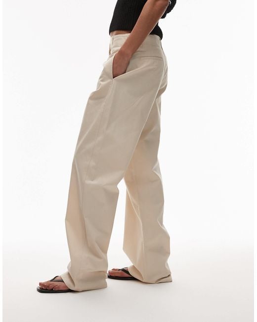 Mango White Concealed Button Slim Trouser
