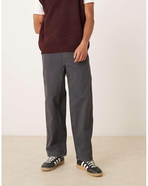Pantalones Chinos Negros Sin Cierres De Abercrombie & Fitch de hombre de color Black