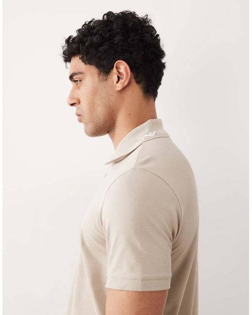 Emporio Armani Blue Bodywear Polo With Logo Collar for men