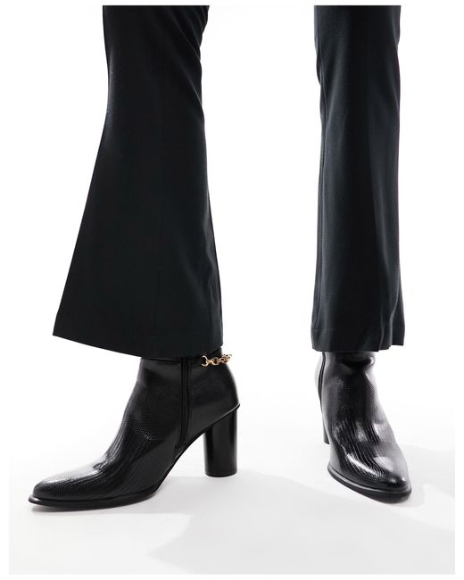 ASOS Black Heeled Chelsea Boots for men