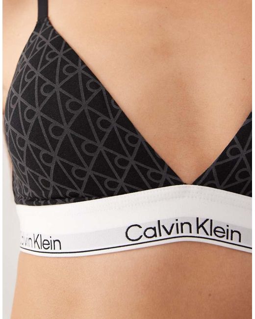 Calvin Klein Black Icon Cotton Modal Lightly Lined Triangle Bra
