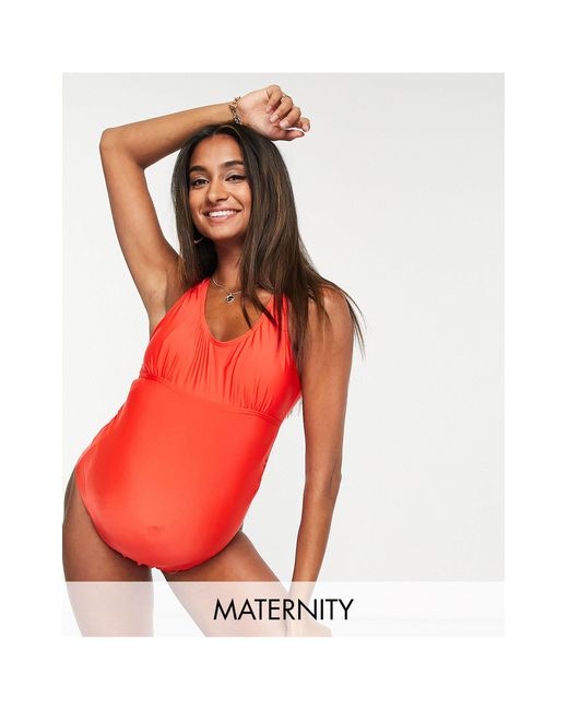 Mama.licious Mamalicious Swimsuit in Red | Lyst Australia
