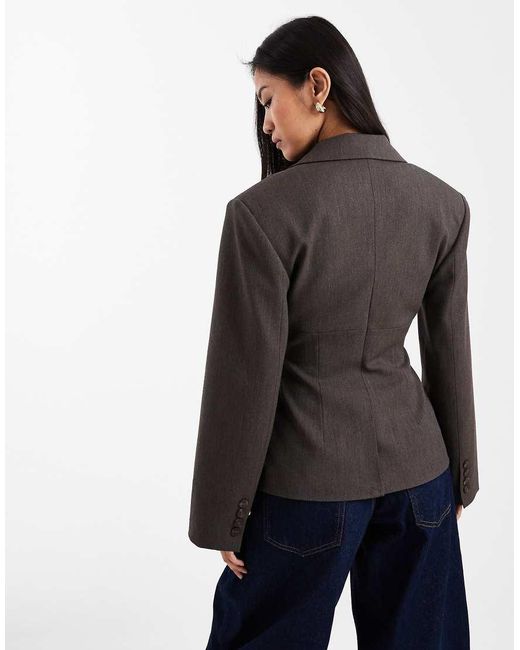 ASOS Black Moulded Cinch Blazer