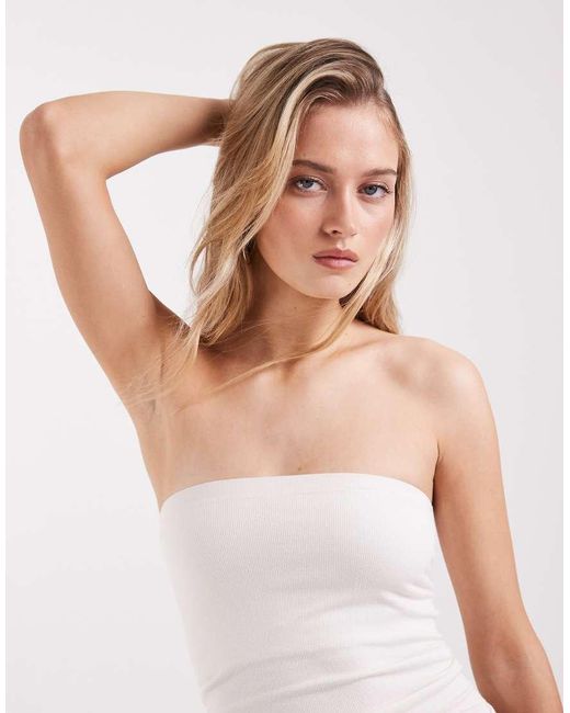 ASOS White Bra Free Seamless Rib Bandeau