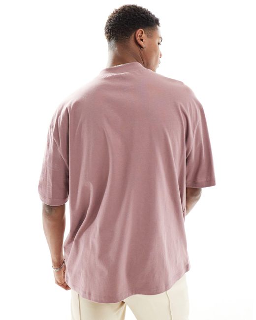 ASOS Pink Oversized Turtle Neck T-shirt for men