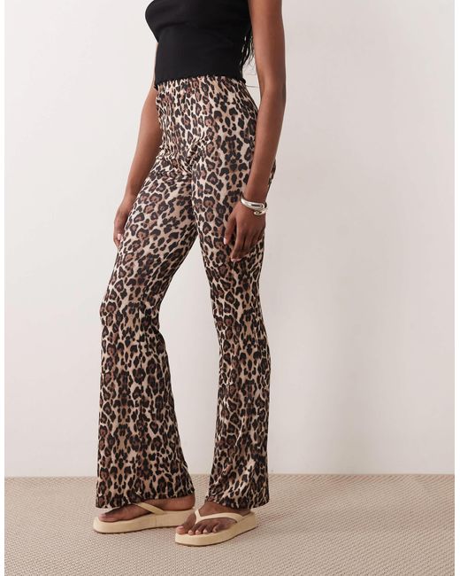 ONLY White Ribbed Flare Pants
