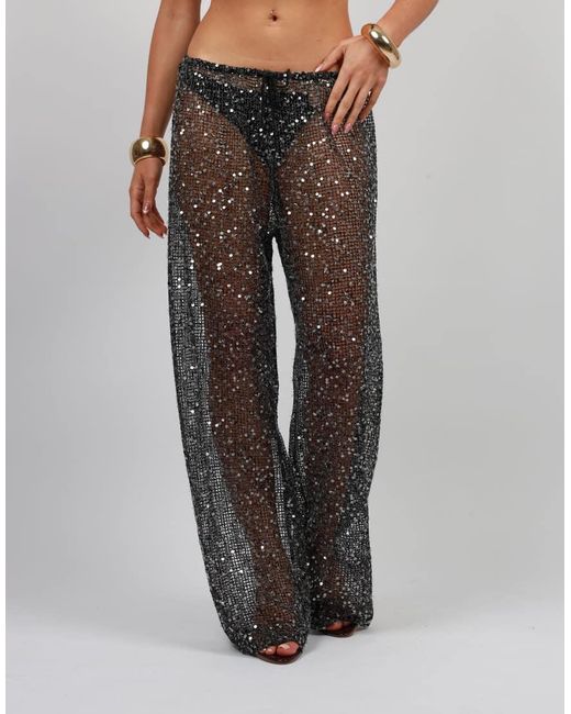 SIMMI Metallic Sequin Beach Trouser