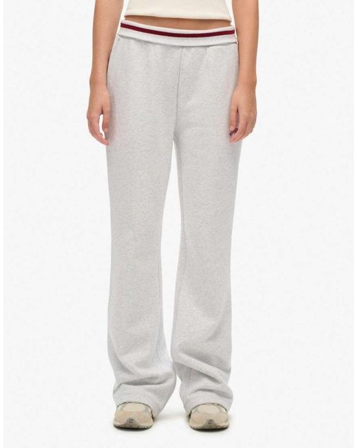 Superdry White Athletic Essentials Logo Low Rise Flare Jogger