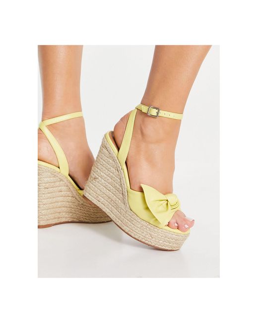 yellow wedge shoes