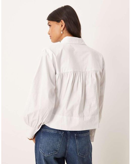 ASOS Aangerimpeld Overhemd Met Schoudervullingen in het White