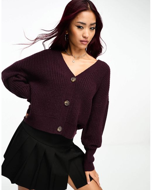 Vero Moda Purple Button Through Cardigan