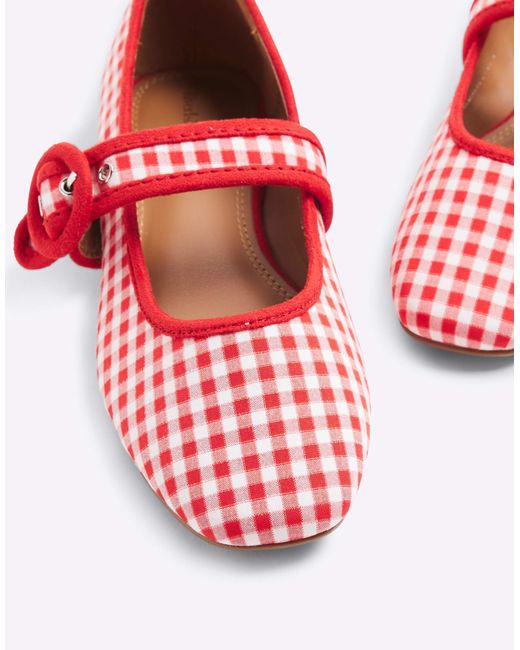 River Island Pink Gingham Mary-jane Ballet Flats