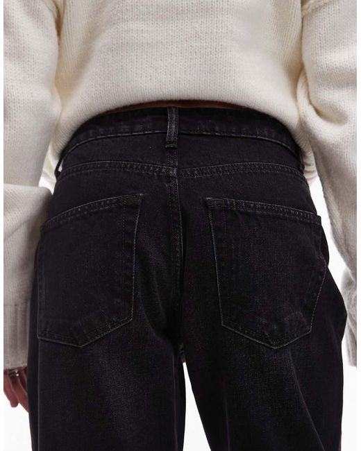TOPSHOP Black Original Mom High Rise Jean