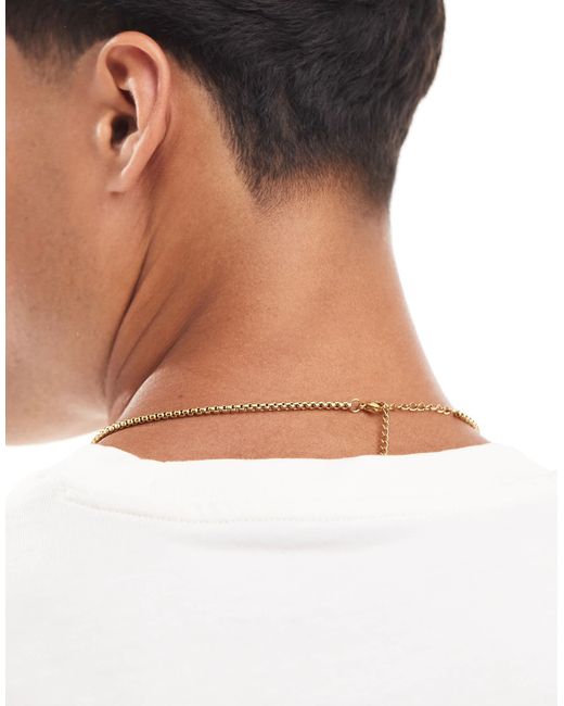 ASOS White Waterproof Stainless Steel Box Chain Necklace for men