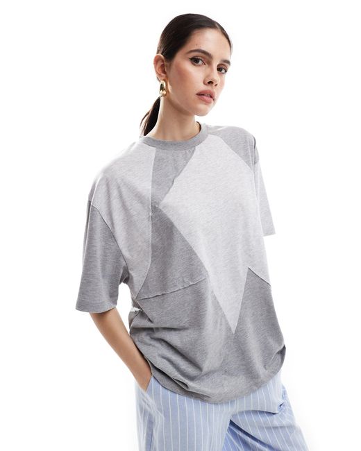 ASOS Gray – patchwork-t-shirt