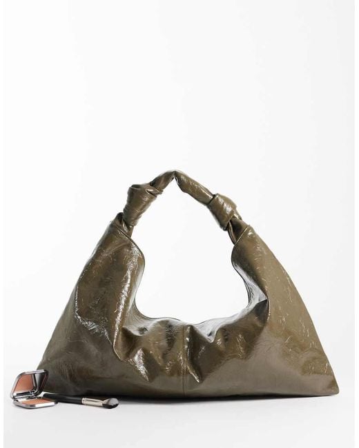 ASOS Green Textured Slouchy Tote Bag