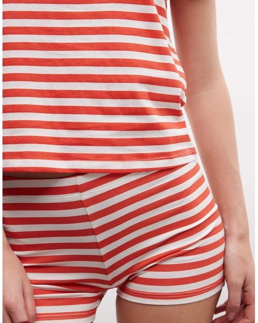 Monki Red Short Sleeve T-shirt Co-ord