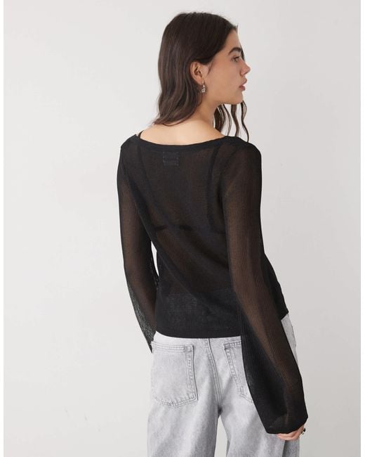 Monki Black – slim fit strickjacke