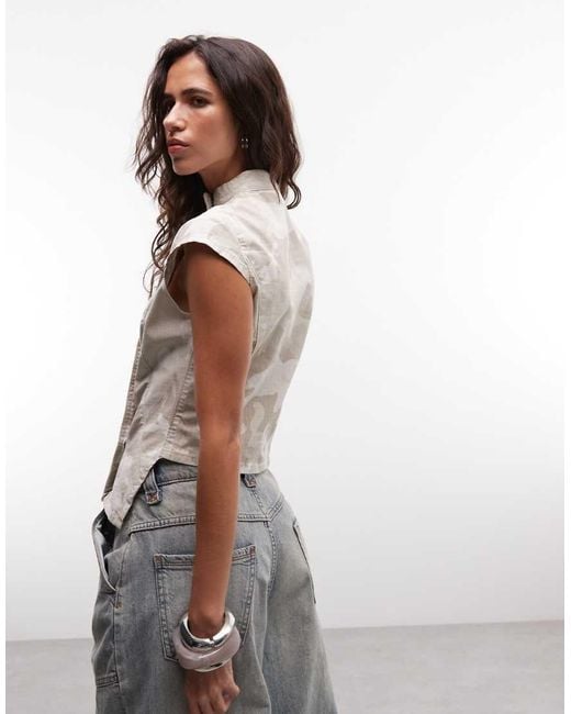 Weekday White High Neck Ripstop Top