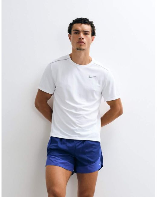 Nike White Miler Dri-Fit Uv-Protection T-Shirt for men